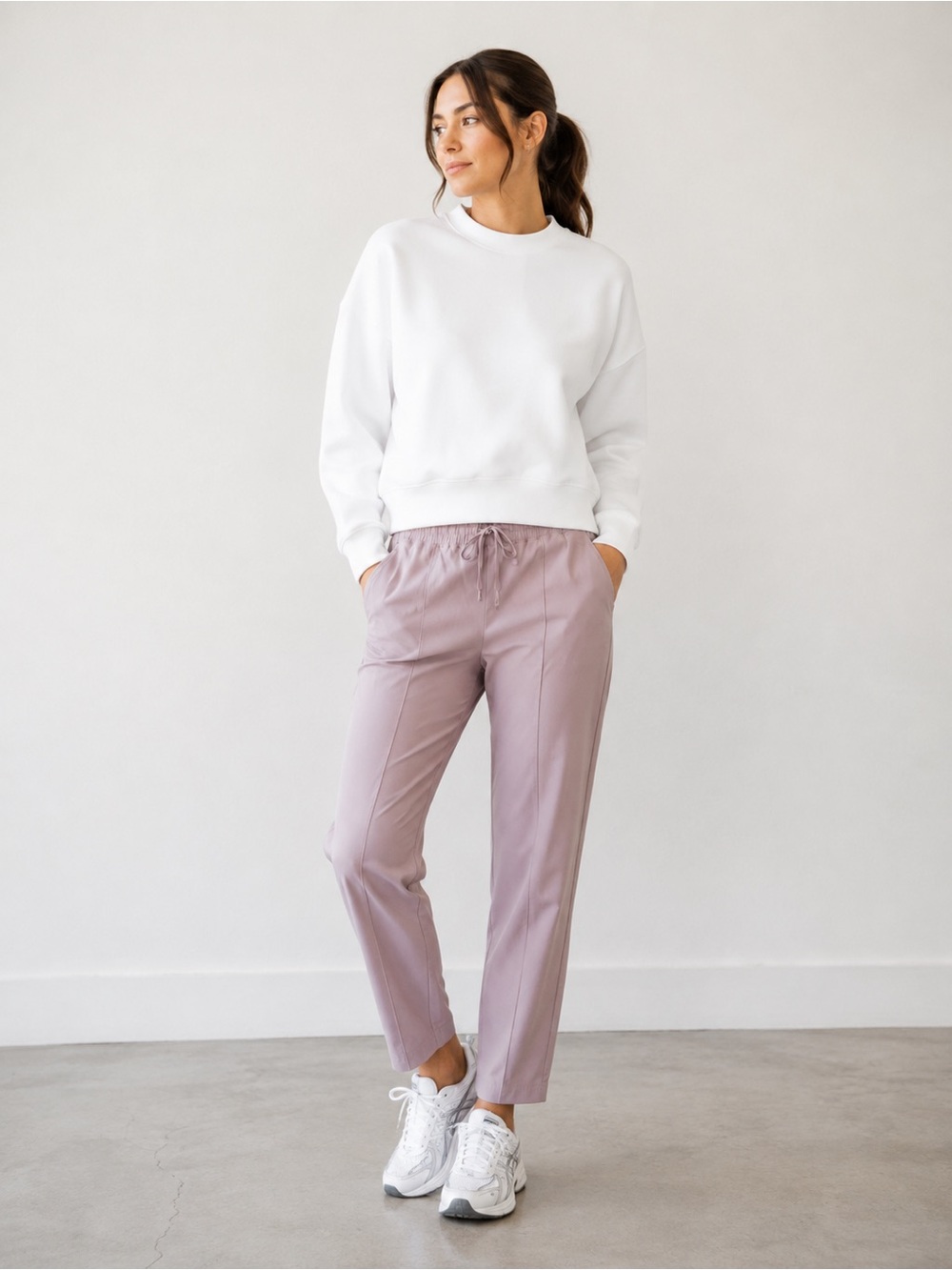 Johnny Was Calme Pink Mauve Elements Drawstring Pull On track Pants Size XL - Picture 1 of 5